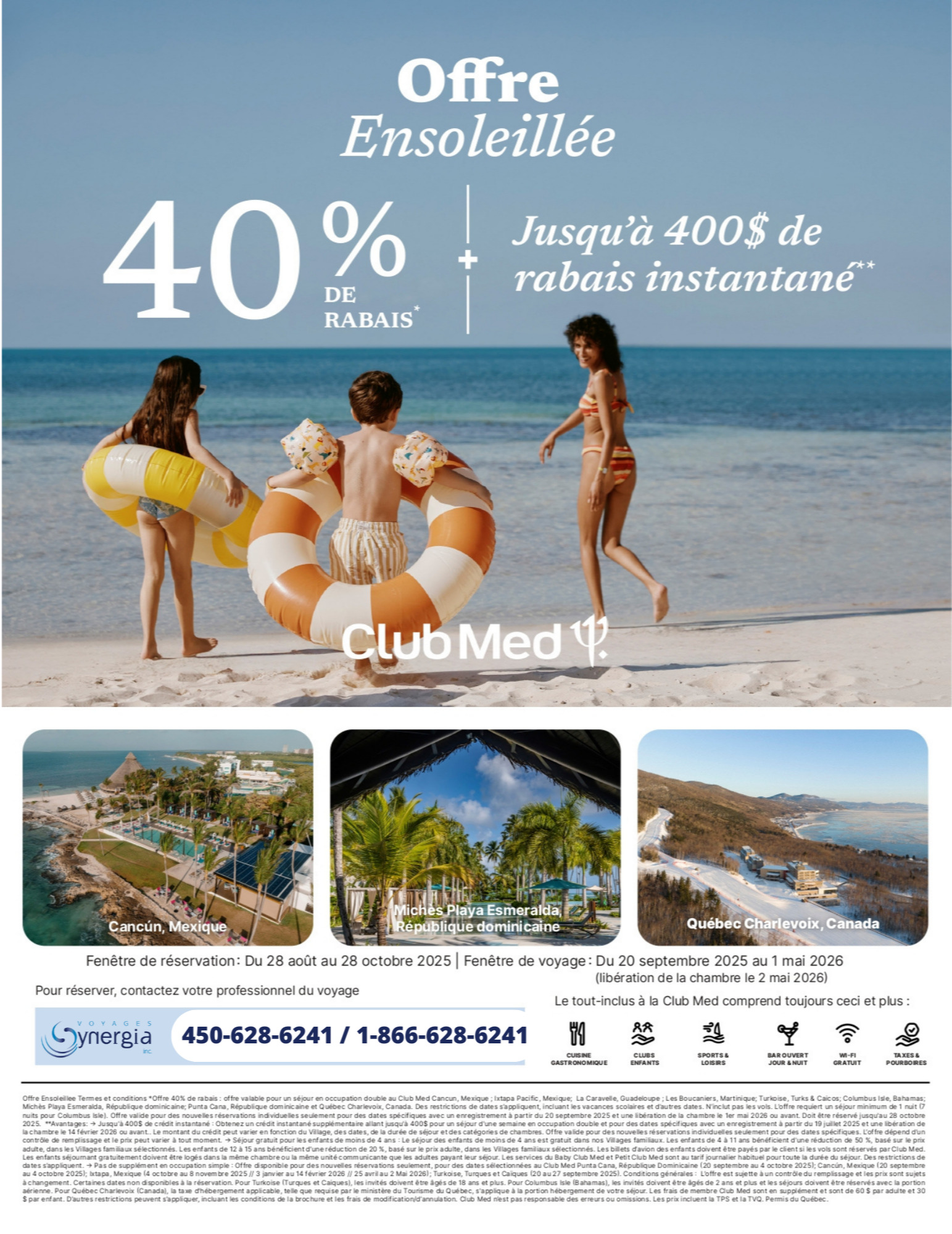 Promotions Club Med Offre Ensoleillée 40% de rabais + 400$ de rabais instantané avec Voyages Aqua Terra Promotions Club Med Offre Ensoleillée 40% de rabais + 400$ de rabais instantané avec Voyages Aqua Terra
