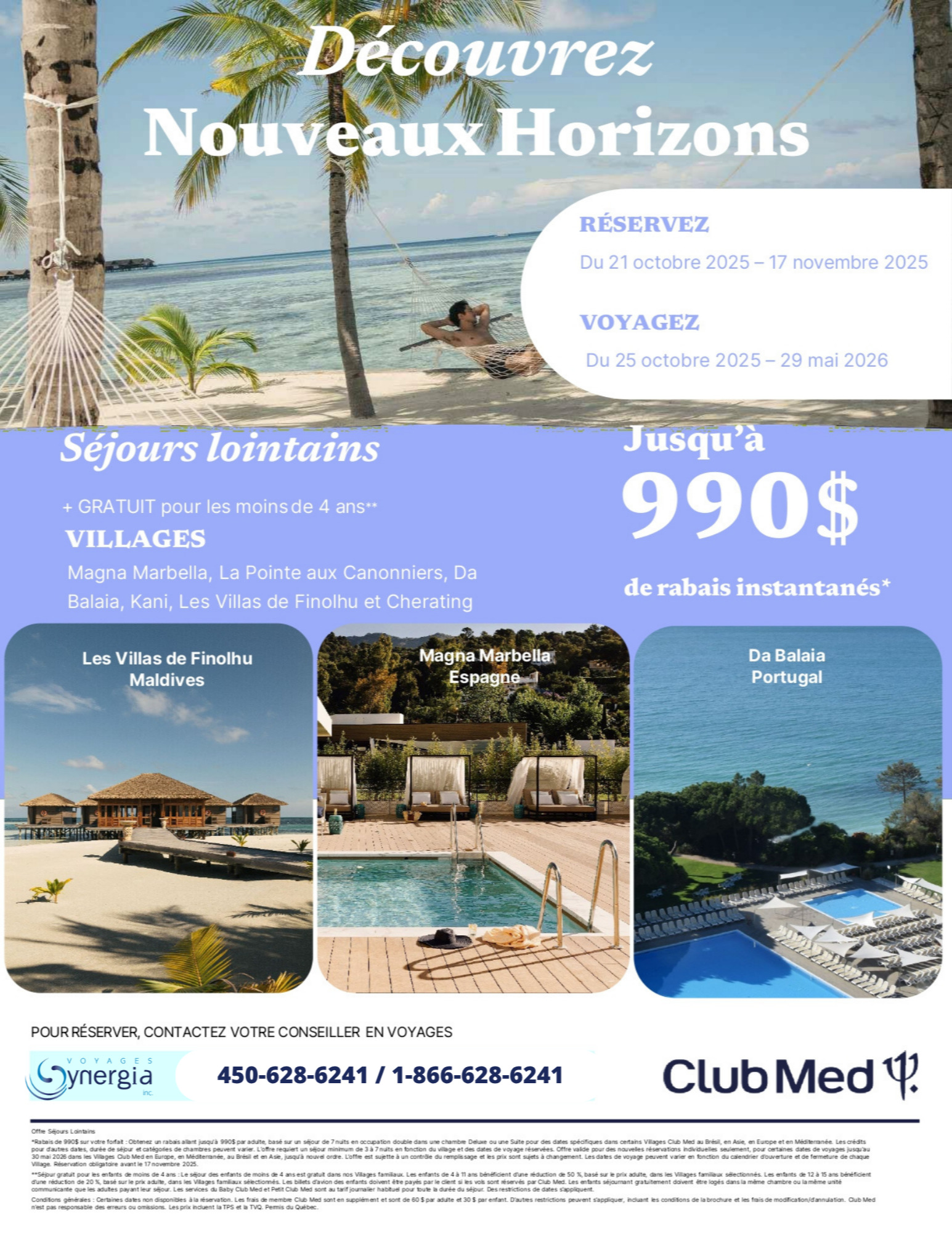 Promotions Club Med Offre Séjours Lointains Jusqu'à 990$ de rabais avec Voyages Aqua Terra Mascouche CLUB MED PROMOTION Flyer SECTION-3B FR