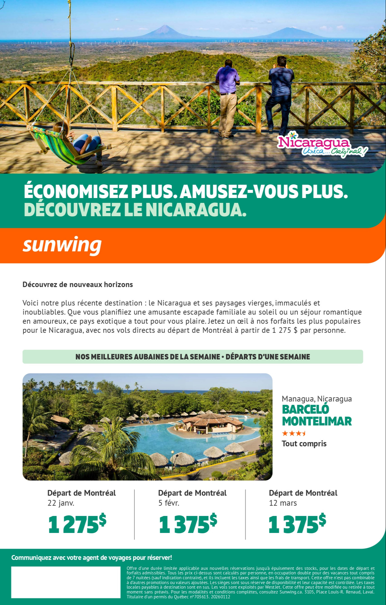 Promotion Vacances Sunwing  Senator Puerto Plata avec Voyages Aqua Terra Mascouche
